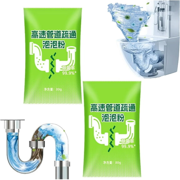 High Speed Drain Cleaner Foaming Powder, Powerful Pipeline Dredging Powder, Wild Sink and Drain Cleaner Powder, Fast Foaming for Kitchen\/Bathroom\/Toilet Pipeline Quick Cleaning Tool