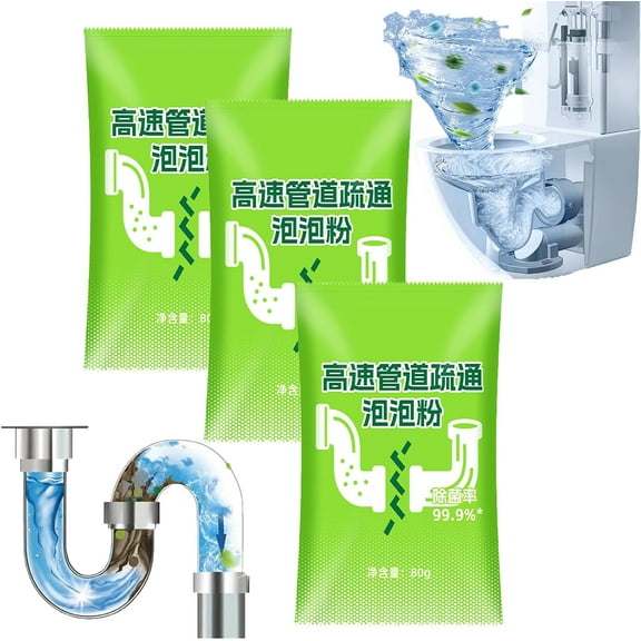 High Speed Drain Cleaner Foaming Powder, Sink and Drain Cleaner, Powerful Pipeline Dredging Powder,  for Kitchen/Bathroom/Toilet Pipeline Quick Cleaning Tool