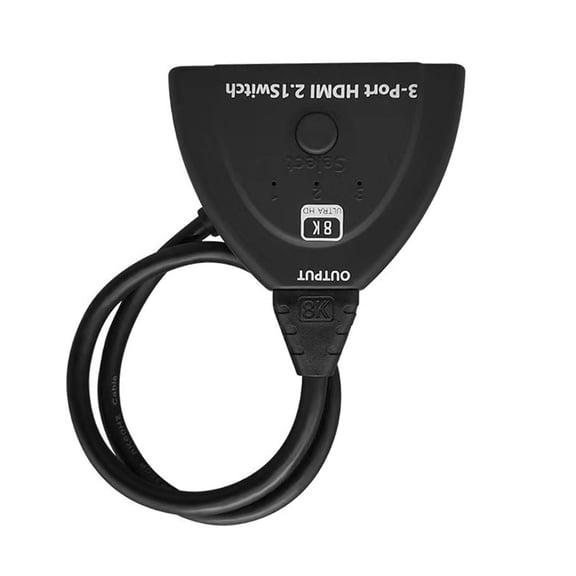 High-Speed HDMI 2.1 Switch 3x1 HDMI Switcher for 8K, 4K, and Full HD Resolutions, Plug and Play