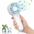 thumbnail image 1 of ATUPEN Handheld Mini Fan, 3 Speed 1200mAh Rechargeable Portable Fan for Office Travel Outdoor Fathers Day Gifts (White), 1 of 7