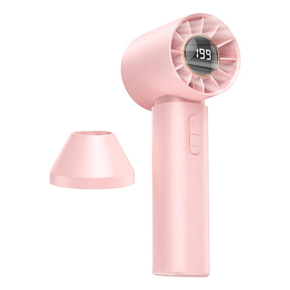 High Speed Handheld Turbo Fan, USB Rechargeable Portable Mini Fan With 199 Wind Speed LED Display Cooling Device, For Travel Outdoor Office Gym Summer Heat Relief Users