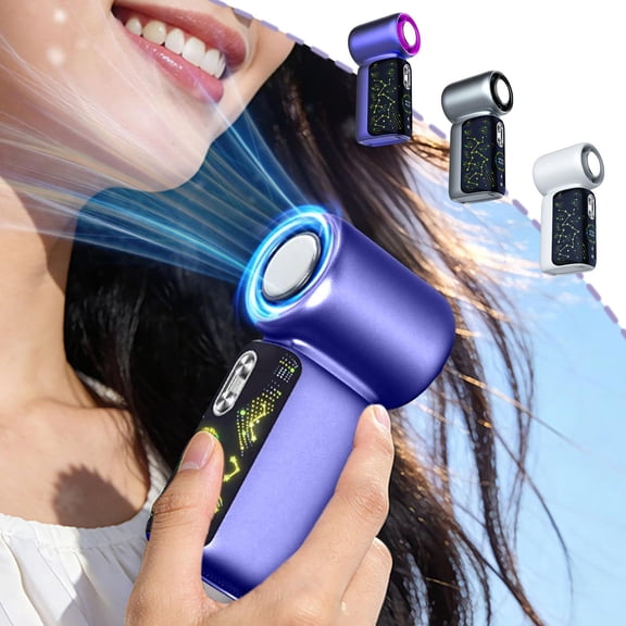 High Speed Ice Pack Handheld Fan, Large Capacity Battery Multi-Speed USB Rechargeable Fan, Compact Quiet Ice Cooling Fan for Outdoor Travel Home Office Daily Use, Purple