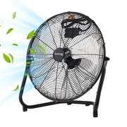 High Speed Industrial Floor Fan   12 Inch Heavy Duty Metal, 2000 CFM, 3-Speed, 360  Adjustable Tilt, Quiet Dual Ball Bearing Motor, Portable, Energy Efficient for Workshop, Garage, Warehouse, Gym