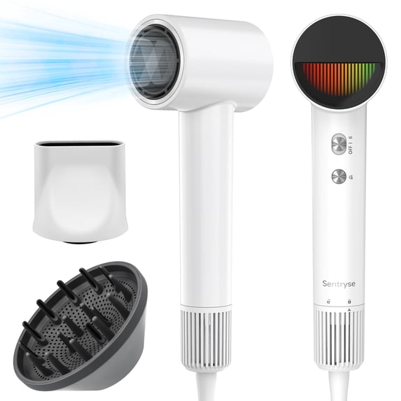 Ionic Hair Dryer with Diffuser, 1500W Fast Drying Blow Dryer, Lightweight Low Noise Negative Ion Hair Dryer for Curly, Thick & Frizzy Hair