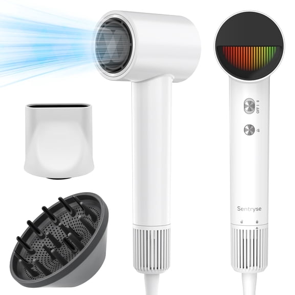 Ionic Hair Dryer with Diffuser, 1500W Fast Drying Blow Dryer, Lightweight Low Noise Negative Ion Hair Dryer for Curly, Thick & Frizzy Hair