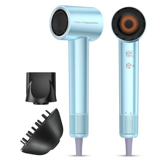 High Speed Ionic Hair Dryer, 150000 RPM Fast Drying Blow Dryer with 500 Million Negative Ions, Lightweight with Heat Protection for Women & Men, Professional Salon Dryer, Blue