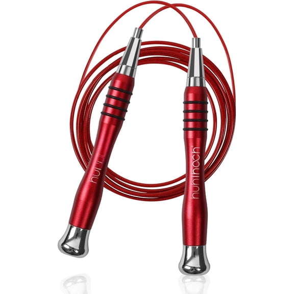 High Speed Jump Rope - Self-Locking No-Screw Design, Weighted Jump Rope, 360?  Rotation,  Textured Design, Non-Slip, Includes 2 Speed Ropes Cables for Optimal Fitness  &  - CrossFit Jump Rope.