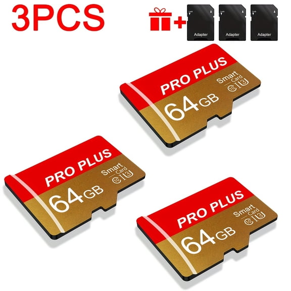[High Speed Memory Card] 3pcs High Speed U3 C10 A1 Memory Card - 128GB 64GB 32GB with Adapter, for Tablet/Camera/Mobile Phone/Camera/Car Audio/Game Console