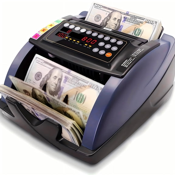 High-Speed Money Counter with Value Counting, UV/MG/IR Counterfeit Detection, External LCD Display & Multi-Mode Functionality for Efficient Cash Management