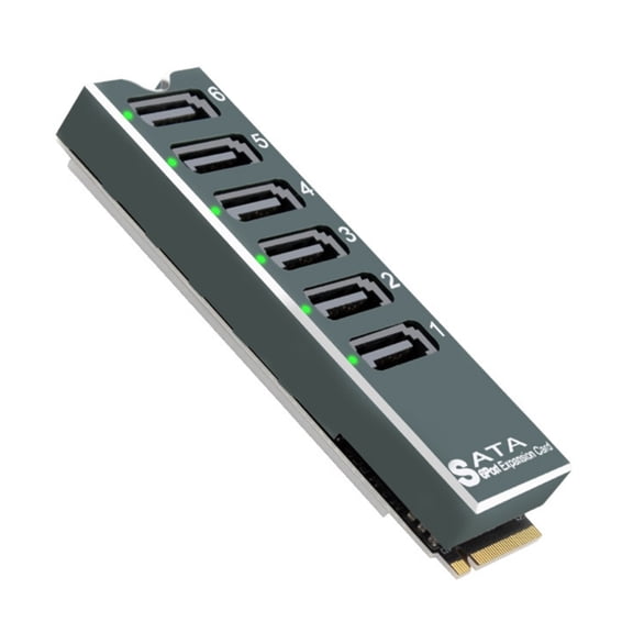 High Speed PCIe 3.0 to SATA 6G 6 Port Adapter Card Supports 6 HDDs for NAS Storage Expansion