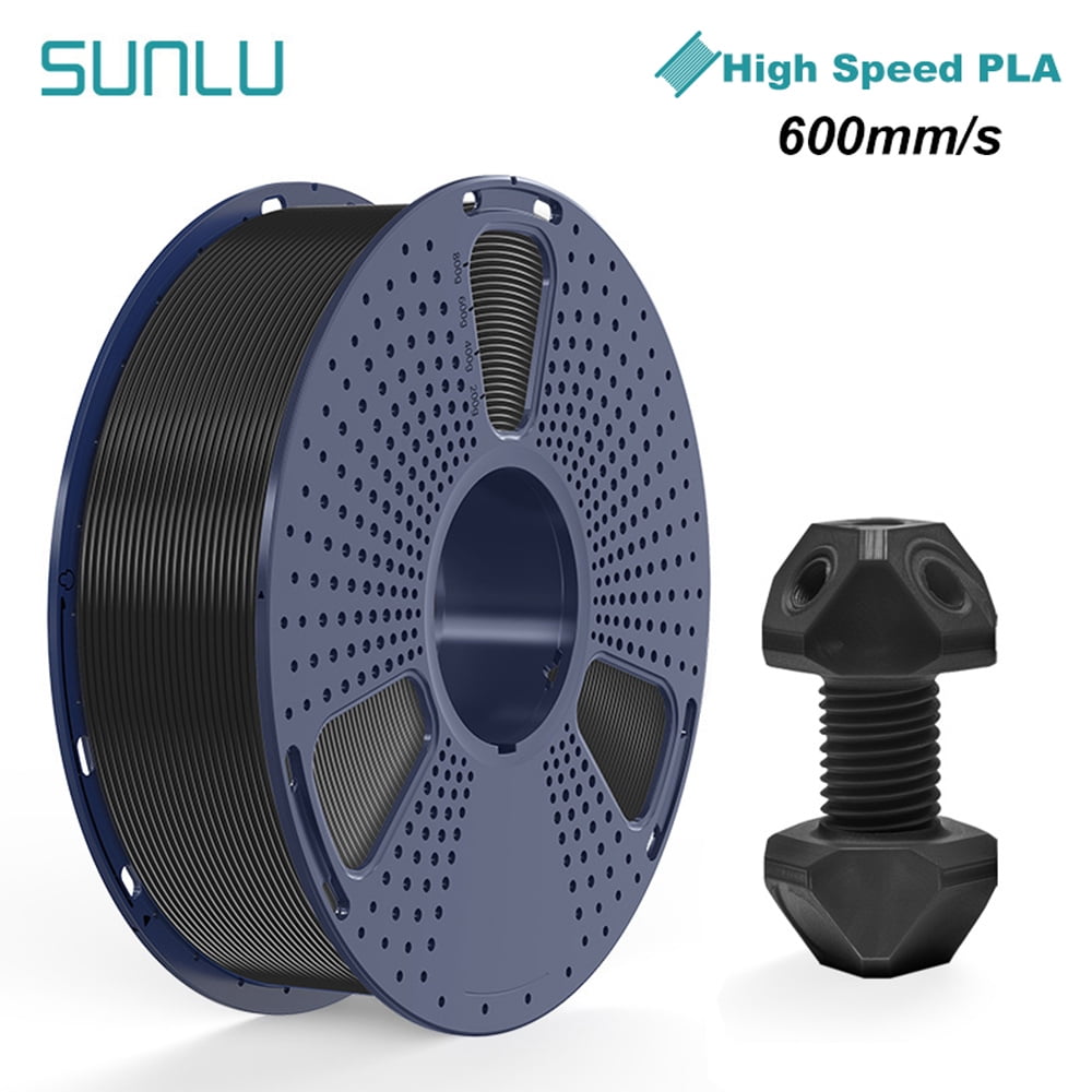 High-Speed PLA Filament 1.75mm, SUNLU High-Speed PLA Filament 1kg for 30-600mm/s Fast Printing, 3D Printer Filament High Speed PLA, Neatly Wound 1kg Spool,1 Pack, Black