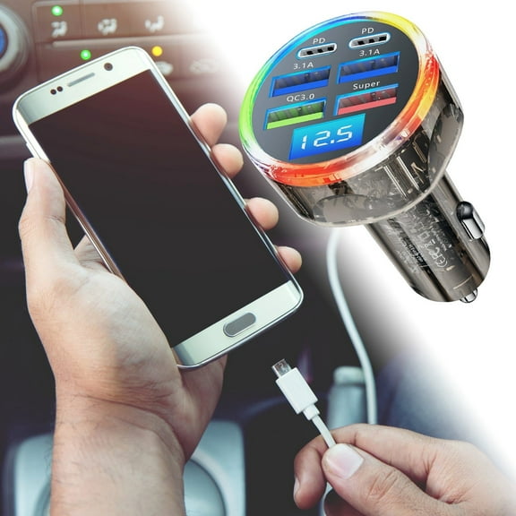 High-Speed Performance 66W Car Charger with 4 USB Ports for Unmatched Device Charging Anywhere