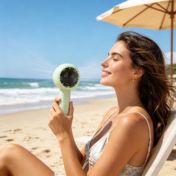 High Speed Portable Handheld, Digital Display, 6.49" Height, Rechargeable High Wind Power Large Battery, Hand for Outdoor Indoor