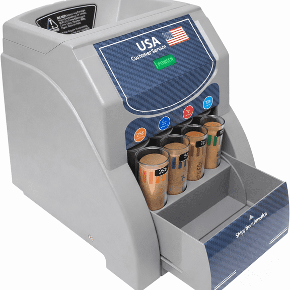 Teacher's Choice Professional Automatic Coin Sorter and Counter Machine with Coin Tubes and Sorting Bins