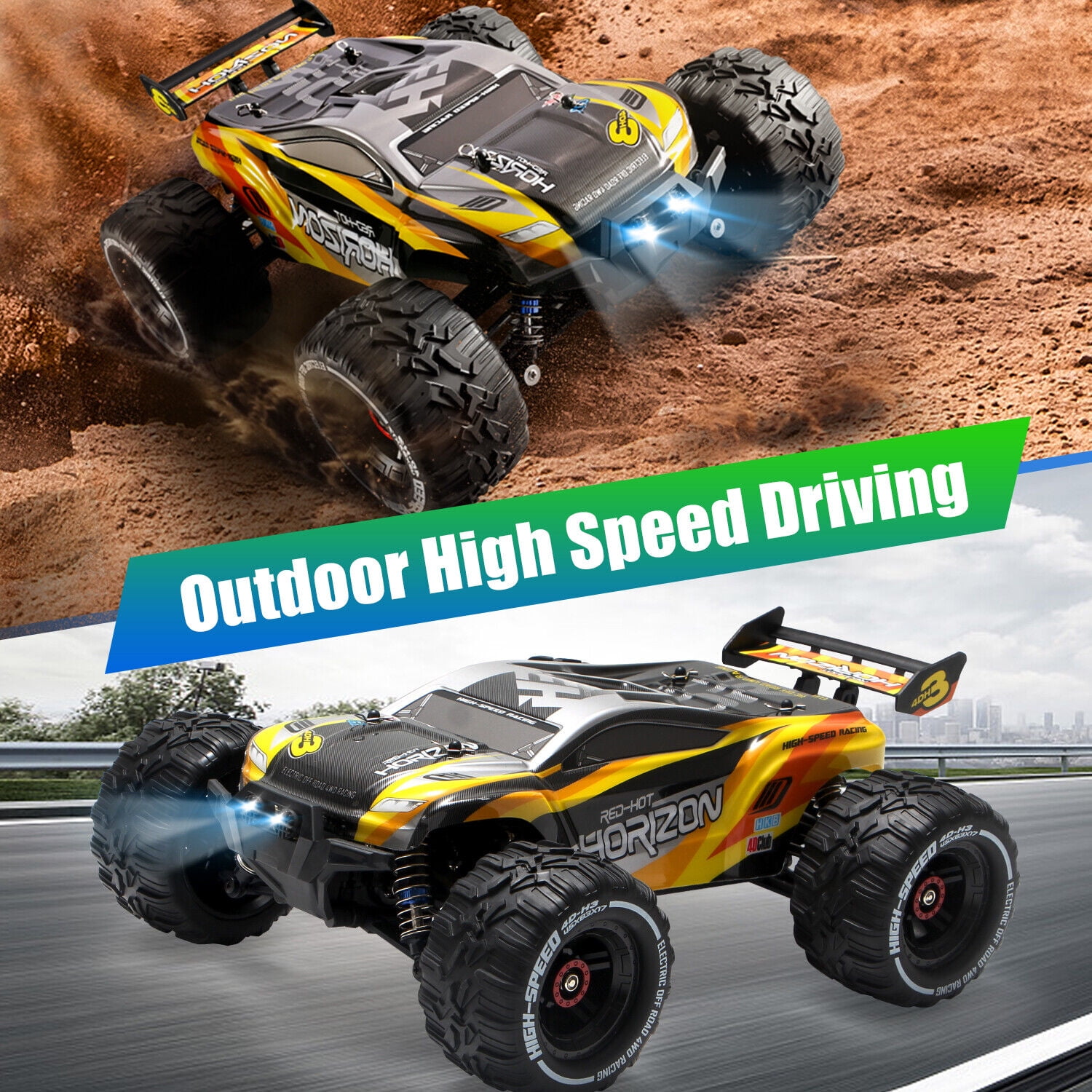 High-Speed RC Car 50+ km/h, 4WD All-Terrain Off-Road Remote - Main Image