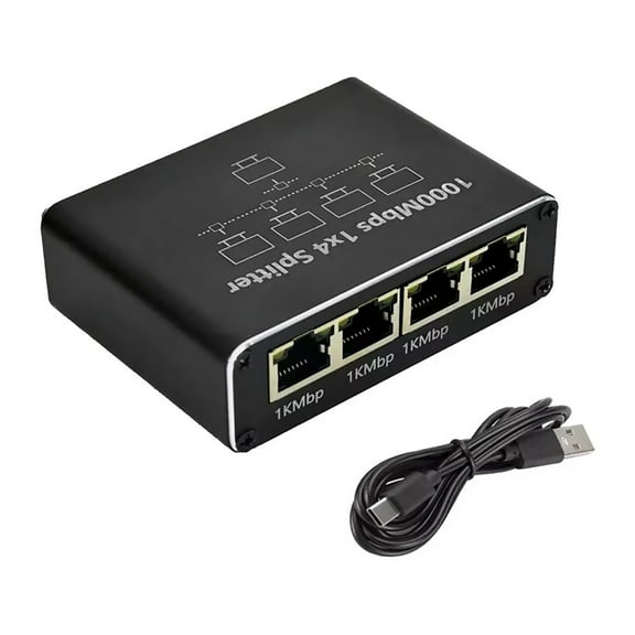 High-Speed RJ45 Network Splitter 1000Mbps Transmission for Simultaneous Internet Access
