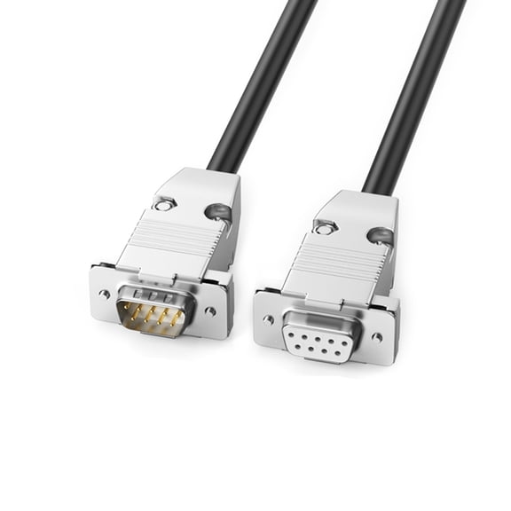 High Speed RS232 DB9 Extension Cord Fast Speed Crossover Cable with Gold Plated Pin for Printers, Scanners