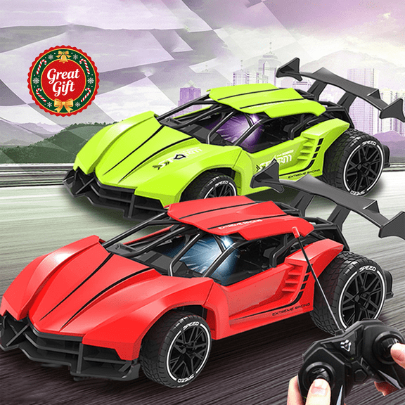 High Speed Remote Control Sports Racing Car with Glowing Interior LED Lights, Rechargeable RC Race Vehicle for Indoor Outdoor Games, Christmas Birthday Toy Gift for Kids Boys Girls Ages 6 and Up