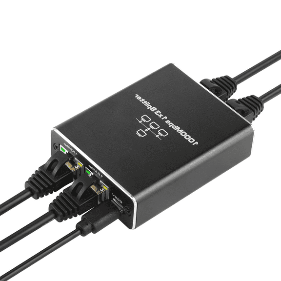 High Speed Splitter 1 to 2/3/4 Port 1000Mbps Ethernet Adapter Converter with USB Cable for Stable Connection