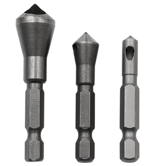 High Speed Steel Countersink Tool 1/4 Inch Hexagonal Shank Internal Chip Removal Design Ideal For Woodworking Projects