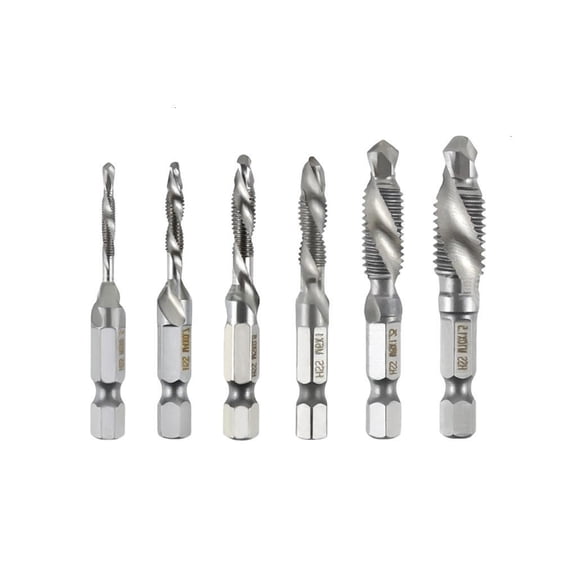 High Speed Steel Screw Thread Tap Drill Bit 1/4Inch Hexagonal Shank For Professional Mechanical Repair