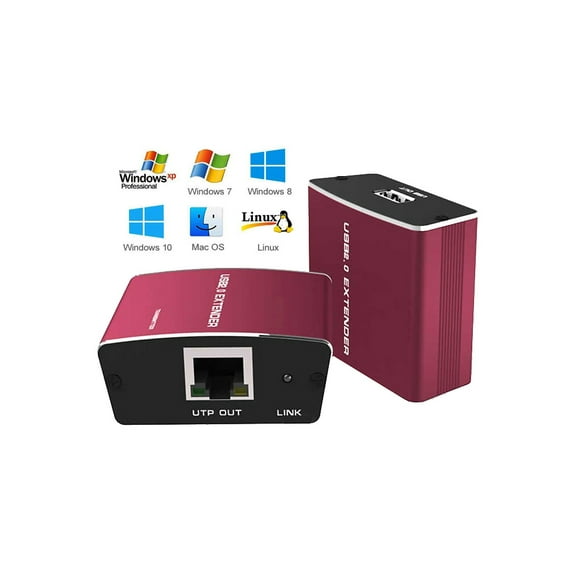 High Speed USB 2.0 Over Cat5E Cat6 Extender Kit With Active Power - Max 330FT