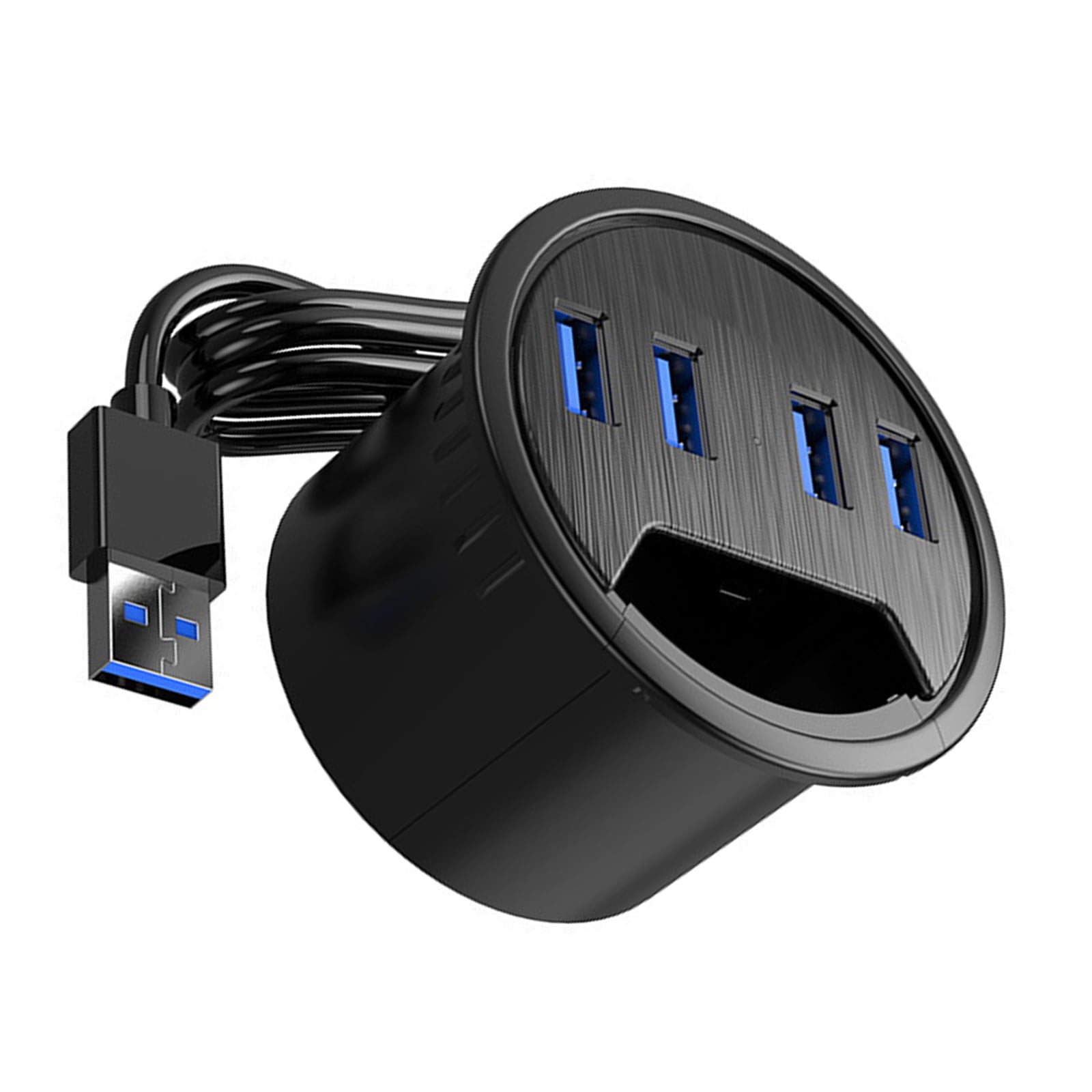 High-Speed USB 3.0 Hub for Computer Accessories 4 Ports, Black ABS Design for Office and Home Use with 1.5m Cable