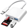 thumbnail image 1 of High-Speed USB-C Card Reader 3-in-1 SD/TF/USB OTG Adapter for iPhone 15/16/iPad Pro/MacBook/Android Devices, Portable File Transfer, 1 of 7