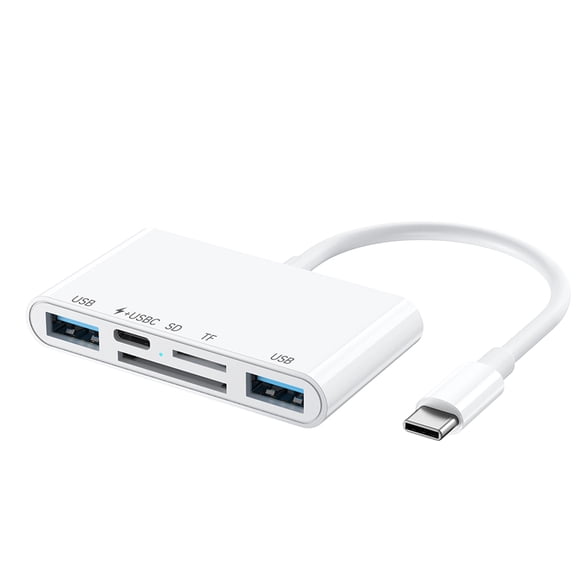 High-Speed USB C Hub Adapter Featuring Memory Card Slot, USB A, PD15W Charging for Data Transfer