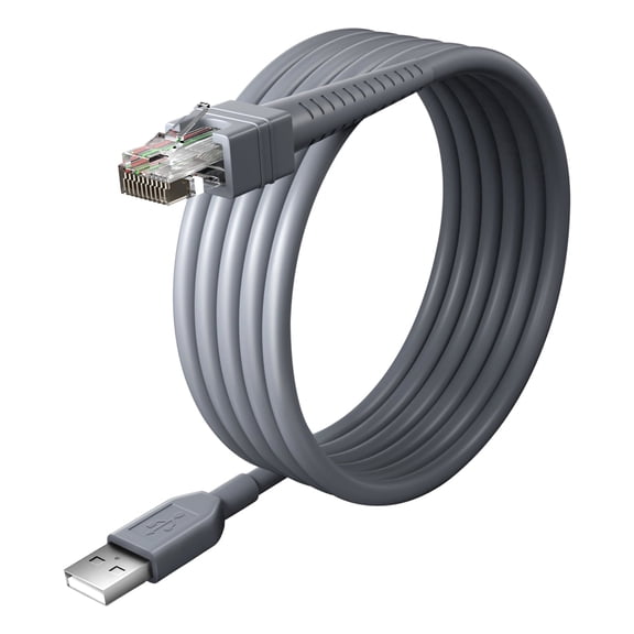 High Speed USB A to RJ45 6.5ft Scanner Cable CBA-U01-S07ZAR for Symbol DS9908 Cable DS3400 DS3408 DS3478 DS4208 DS4208-SR00007WR DS6608 DS6700 DS6707 LS1203, LS2208/AP USB Cable