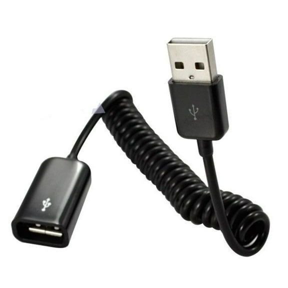 High Speed USB2.0 Male to Female Coiled Extension Cable Cord for Charging Data Transmission