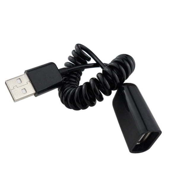 High Speed USB2.0 Male to Female Coiled Extension Cable Cord for Charging Data Transmission