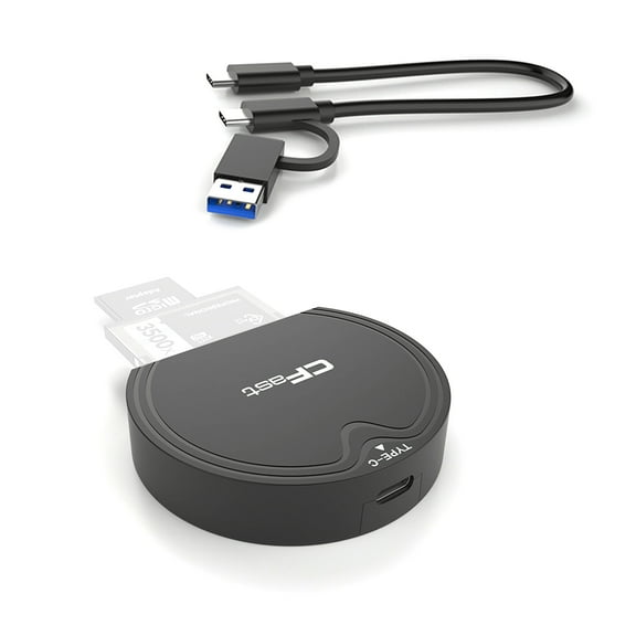High-Speed USB3.2 Gen2 Card Reader 10Gbps, Supports CFast 2.0 & SD Cards for Video Editing and File Transfers