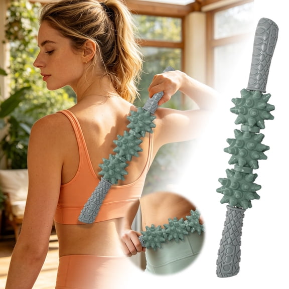 High Spiky Massage Stick Sturdy Solid Material Portable Muscle Roller Relieve Soreness Boost Circulation for Athlete Fitness Recovery Home Daily Body Relaxation