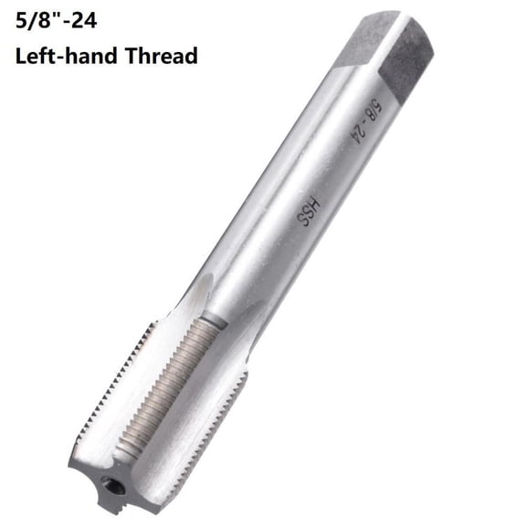 High Steel 5/8-24 Left-Hand Thread Tap Suitable For Thread Restore On Carbon Steel Alloy Steel Cast Iron Silver 103.5mm Long Hand Tool
