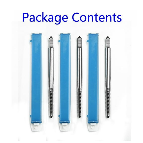High Steel 6-48 UNS 3 Flute Tap Set Metalworking Tool Kit 3 Pieces HSS Taps for CNC Machining Threading Cutting Industrial Use