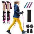 thumbnail image 1 of High Stream Gear WOMEN'S Foldable Hiking Poles, 2 sticks for trekking and walking (Pink), 1 of 6