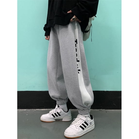 High Street Side Striped Letter Print Sweatpants Men American Hip Hop Baggy Trousers Autumn Casual Gym Y2K Jogger Hombre Pants