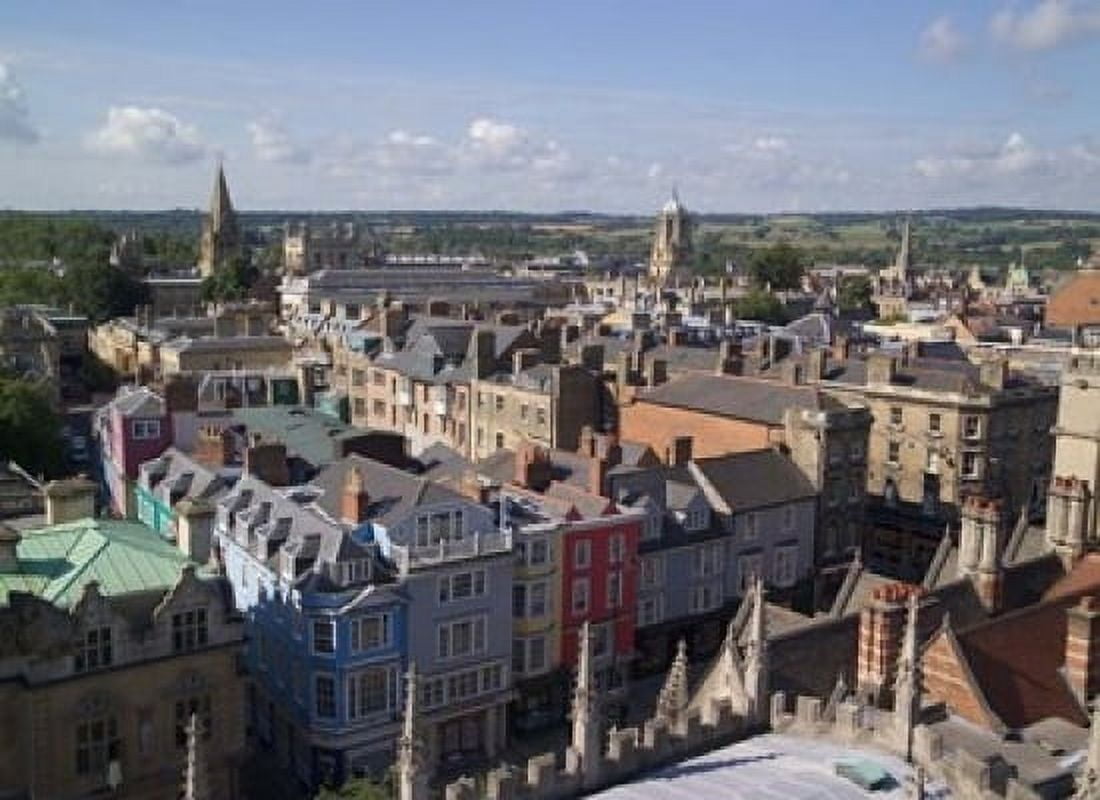 High Street and Christchurch College Oxford England Canvas Art - Paul Thompson DanitaDelimont (24 x 18)