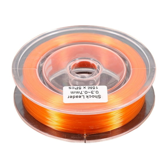 High Strength 15m Fishing Fly Line, Nylon Sinking Shock Leader for Effective Use (Orange)