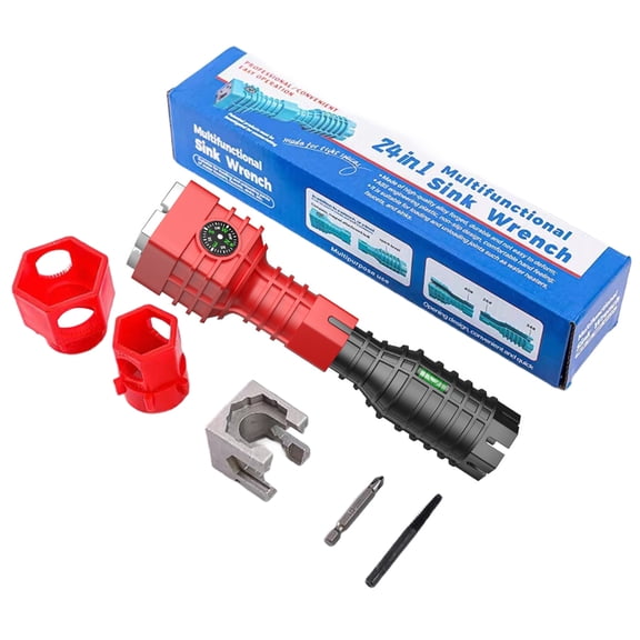 High Strength 24 In 1 Faucet and Sink Installer Wrench Multi Tool Basin Plumbing Wrench for Complex Pipe Environment