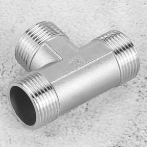 High,Strength 3/4" Stainless Steel Tee, Reliable Threaded Pipe Connector For Liquid Gas Lines