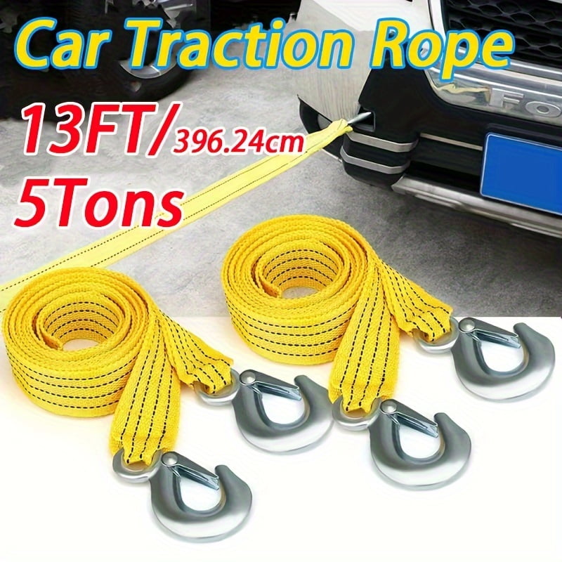 HighStrength 5Ton Car Tow Rope, 13ft Polyamide with Secure Eagle Hook