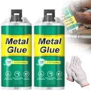High-Strength AB Metal Repair Glue, Fast Curing & Heat Resistant Epoxy Adhesive for Metal, Steel, Ceramics, Plastic, Surface Defect Repair & Cold Welding,Beige-2Pcs