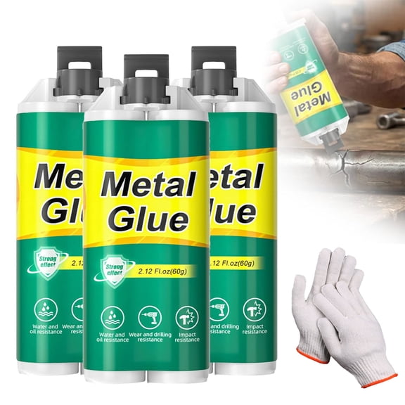 High-Strength AB Metal Repair Glue, Fast Curing & Heat Resistant Epoxy Adhesive for Metal, Steel, Ceramics, Plastic, Surface Defect Repair & Cold Welding,Beige-3Pcs