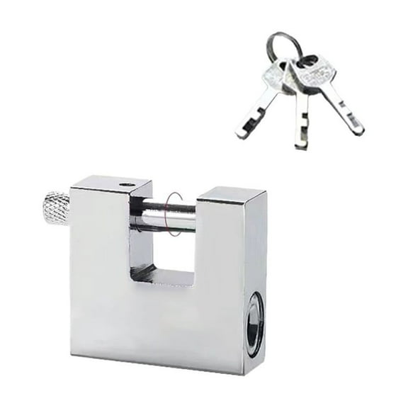 High Strength Anti Theft Locker Hardened Zinc Alloy D Shaped Padlock 3 Keys