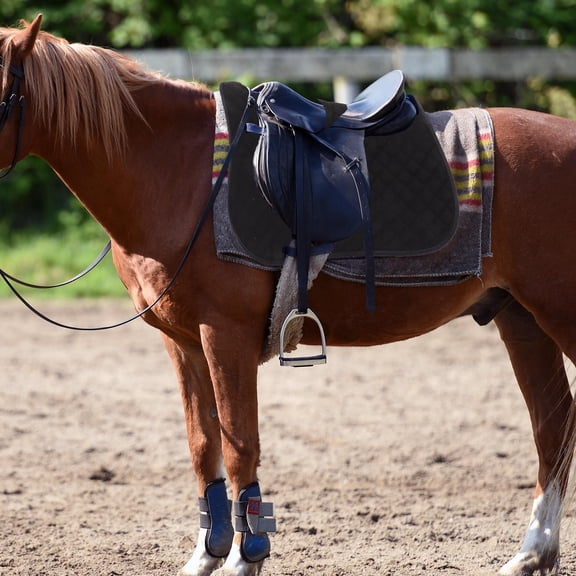 High Strength Black Western Saddle Pad with Easy Strap and Breathable Material