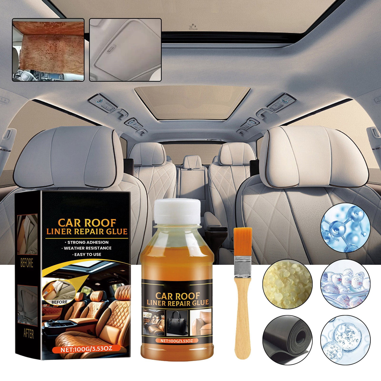 High Strength Car Roof Lining Adhesive, Heat Resistant Auto Headliner ...