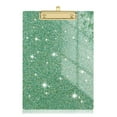 thumbnail image 1 of High-Strength Clear Acrylic Clipboard Featuring A Glossy Laminated Surface And Ultra-Shiny Glitter Body With Gold Chip Accents For A Sleek Elegant Look, Sturdy Low-Profile Gold, 1 of 4