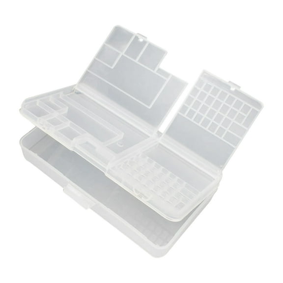 High Strength Double Layer Tool Box with Compartments Removable Tray Durability Plastic Construction For Maintenance